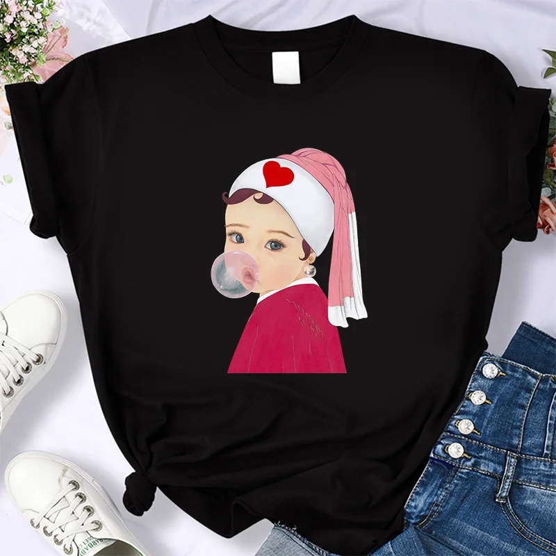 

2023 For Women's High-Quality Summer T-shirt 100% Cotton Tee Cute Girl Printed Casual Oversized Shirt Free Shipping S-4XL