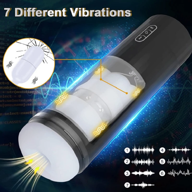 Automatic Male Masturbator Cup Suction Blowjob Vagina Masturbation Pussy Vibrator Sex Machine Toys For Men Goods For Adults