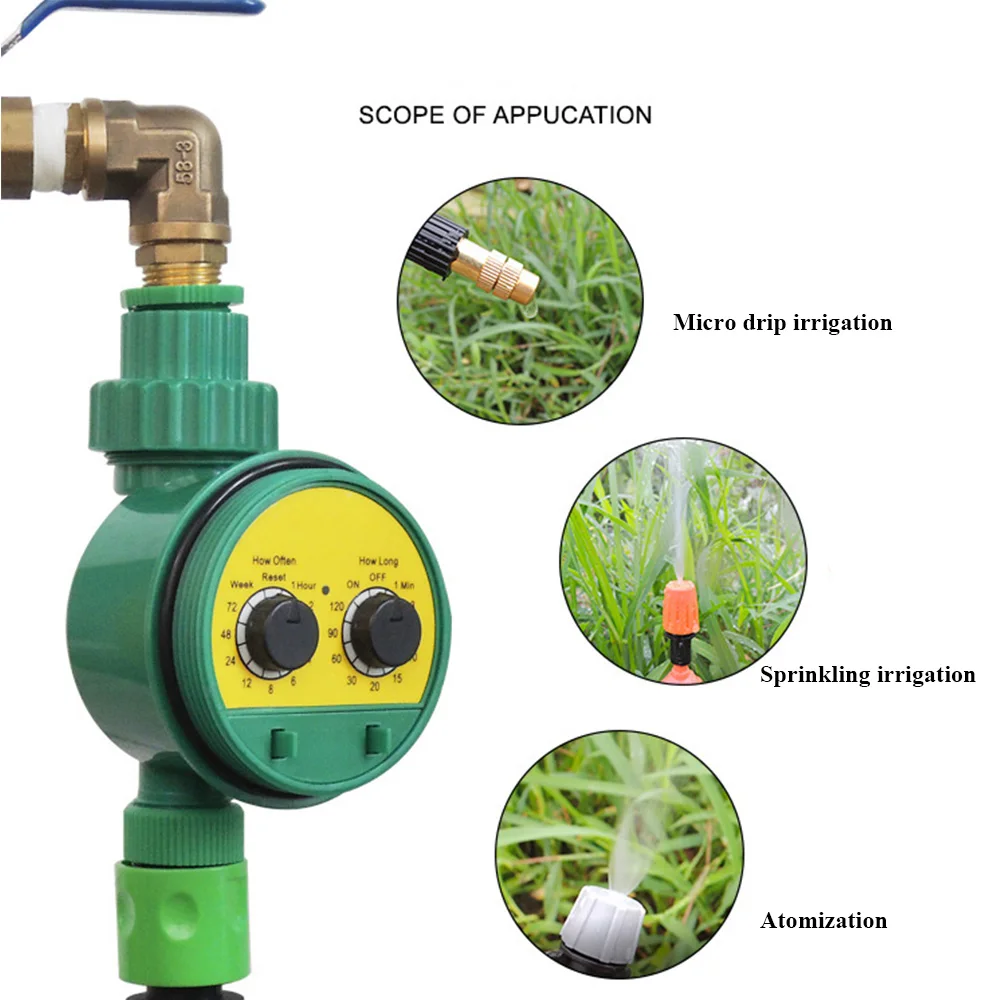 

Double Dial Code Dry Battery Motor Valve Water Timer Automatic Garden Watering System Water Drippping Irrigation System