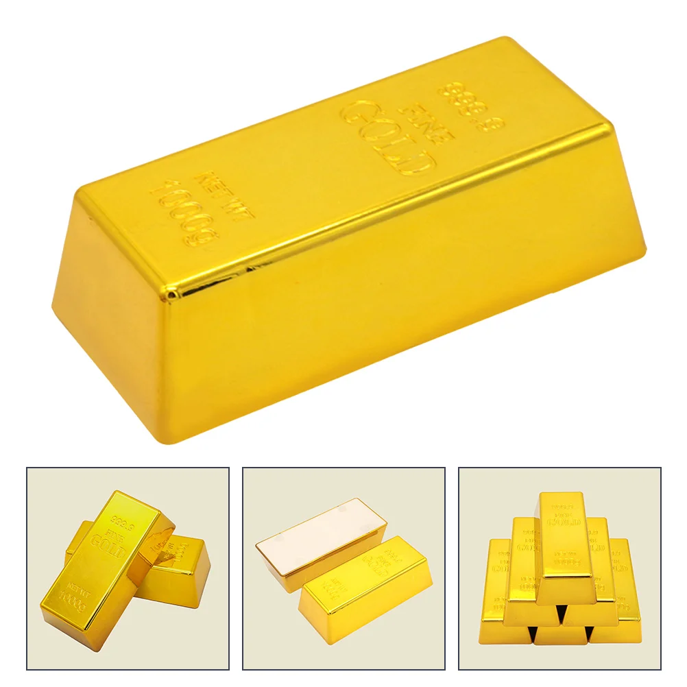 

3pcs Fake Gold Bar Bullion Stage Performance Gold Bullion Prop Decorations