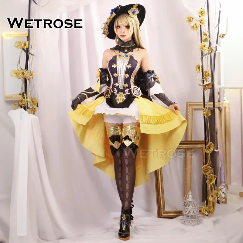 【Wetrose】 Navia SR/SSR Косплей Костюм Fontaine Spina di Rosula Genshin Impact Новый комплект Nabia Парик