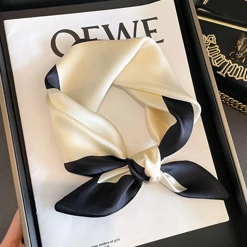 Роскошный фирменный шарф 100% Шелковая бандана Женские квадратные шарфы тутовая