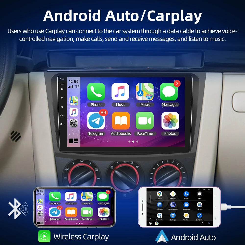 Автомагнитола Hikity на Android 11 для FIAT PANDA 2013-2020 мультимедийный видеоплеер Carplay