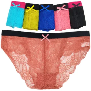 12Pcs/Lot Sexy Women Lace Panties Fashion Underwear Ladies Transparent Briefs Lingerie Girls Underpa