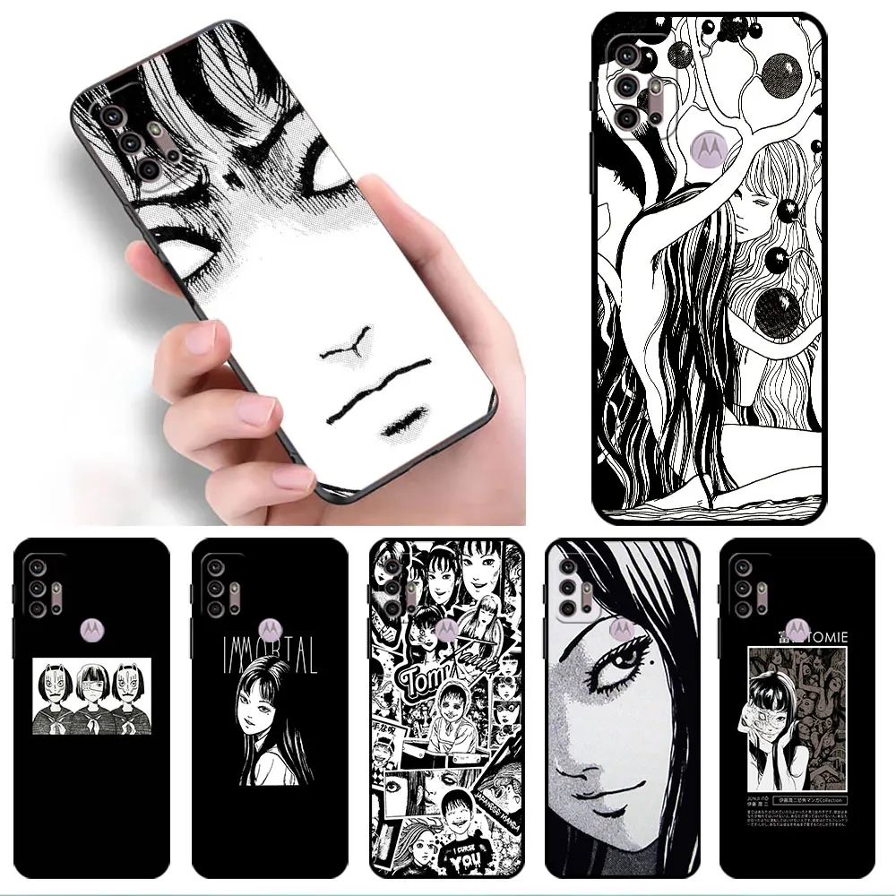 Японский ужасный комикс-чехол Tomies для Motorola G60 G30 Edge 30 20 One Fusion G9 Play G8 G9 Power G50 G200, черный мягкий чехол для телефона