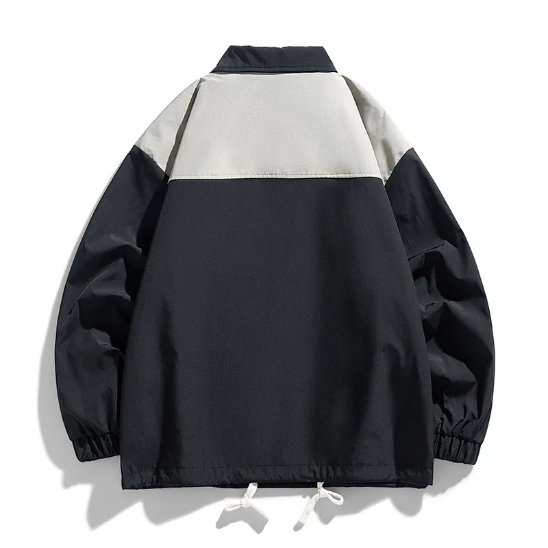 Мужская куртка M-8XL размера плюс с капюшоном свободная одного цвета уличная