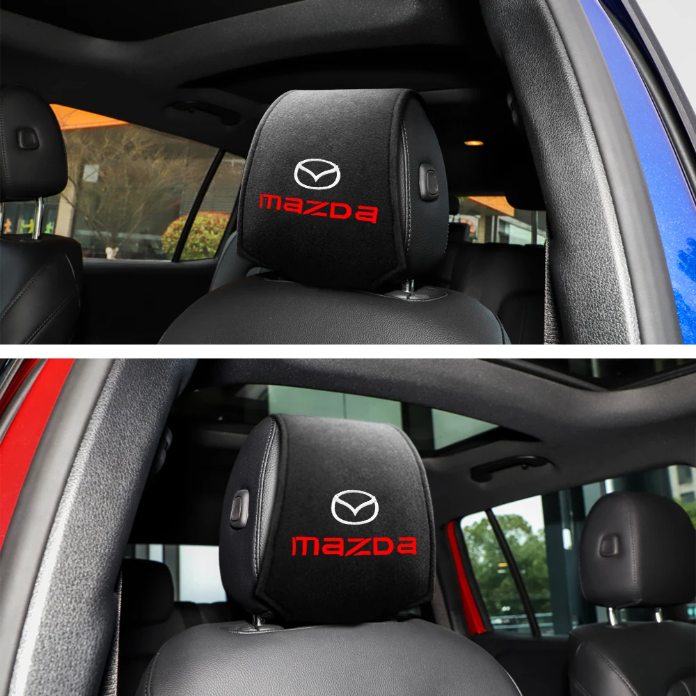 

1/2PCS Car Pillow Cover Synthetic Fiber Headrest Cover For Mazda 3 Bk 6 Gh CX 5 2 90 30 50 Encosella Minagi Seat Case Protector