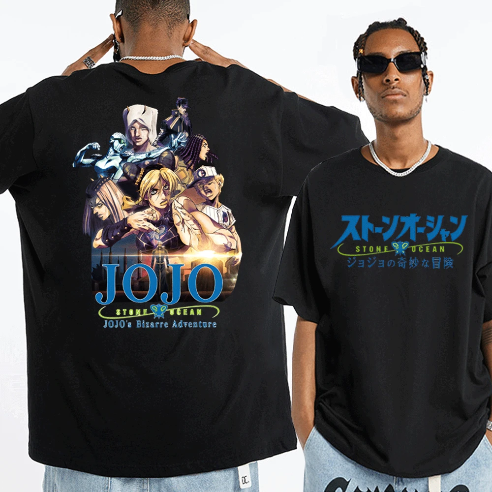

Japanese Anime Jojo Bizarre Adventure T Shirt Stone Ocean Jolyne Cujoh T-Shirt Men Women Tshirts Streetwear Oversized Tops Tees