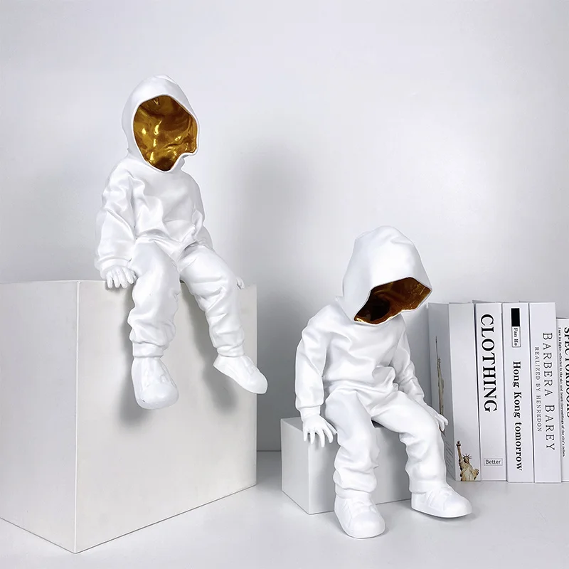 

Creative Mystery Boy Action Figures Statue Ornaments Home Decor Figurine Office Desk Accessories Luxury Living Room Decoration