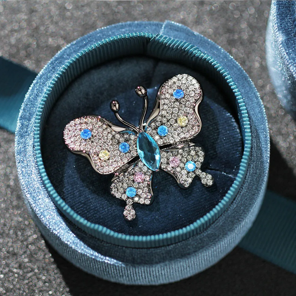 Винтажные хрустальные булавки-бабочки для женщин цвет в ассортименте
