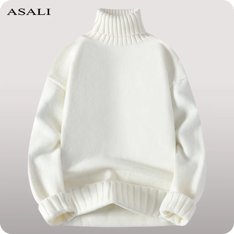

Solid Color Slim Sweaters for Men Autumn Winter Knitwear Mens Turtleneck Jumper Pullovers Casual Men Wool Sweater Coat Clothing