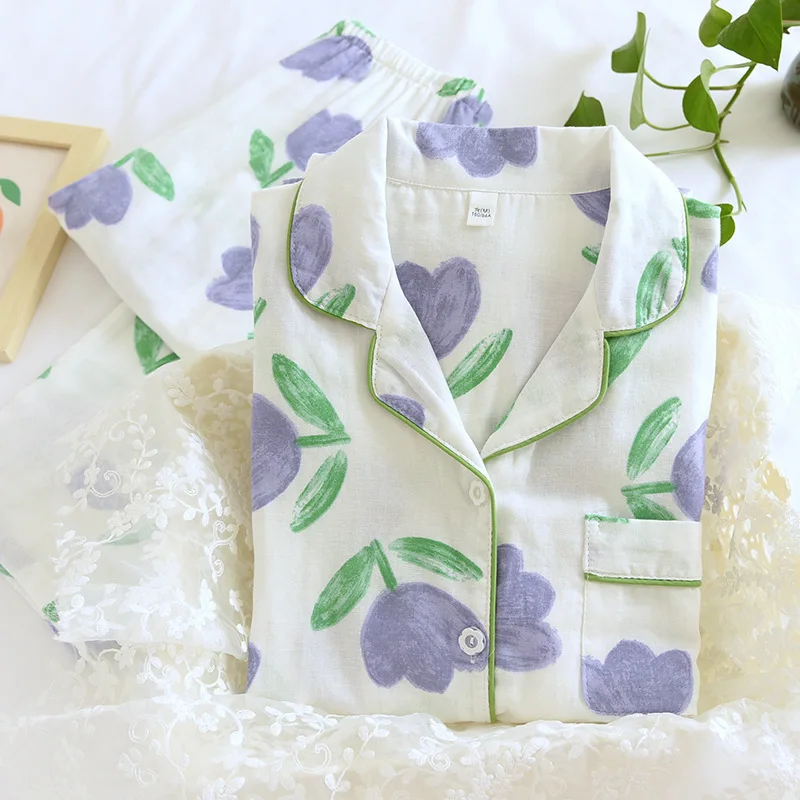 Women's Pajamas Sleepwear Ome Suit For Women Pajama Sets Home Wear 100% Cotton Pajama Woman Winter