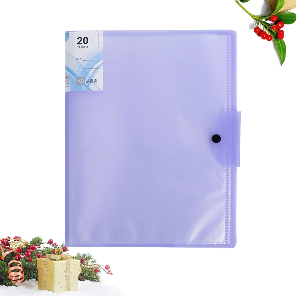 

20 Pages Files Organizer Folder Report Binder Purple Folders Examination Paper Holder Cover Student Bookbinder Carpet a3