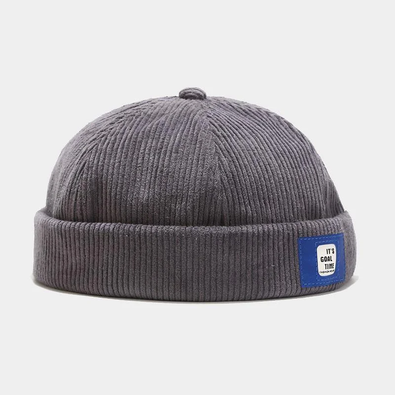 

Fashion Vintage Hats Men Women Spring Autumn Landlord Hat Streetwear Hip Hop Brimless Corduroy Cap