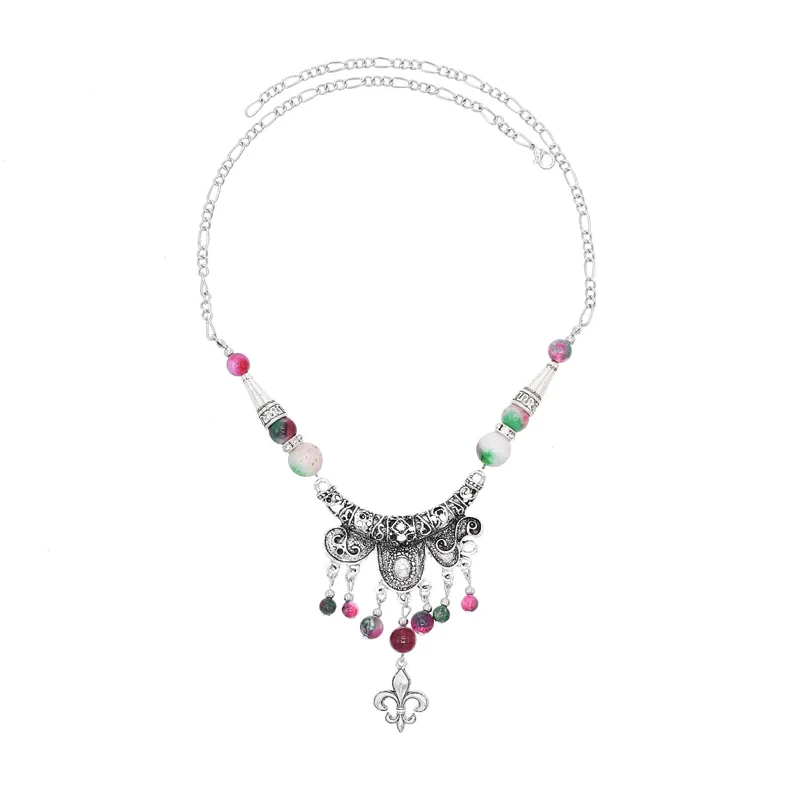 Этническое женское Оригинальное винтажное ожерелье с бусинами и кисточками