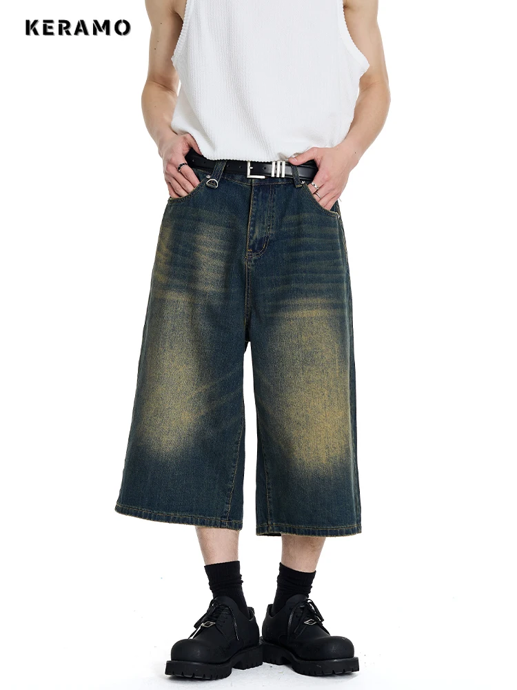 Джинсовые шорты в американском винтажном стиле для мужчин и женщин повседневные