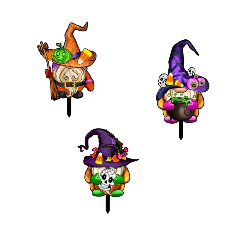 

Acrylic Halloween Witch Gnome Yard Sign Ground Ornament Crafts Decor Supply