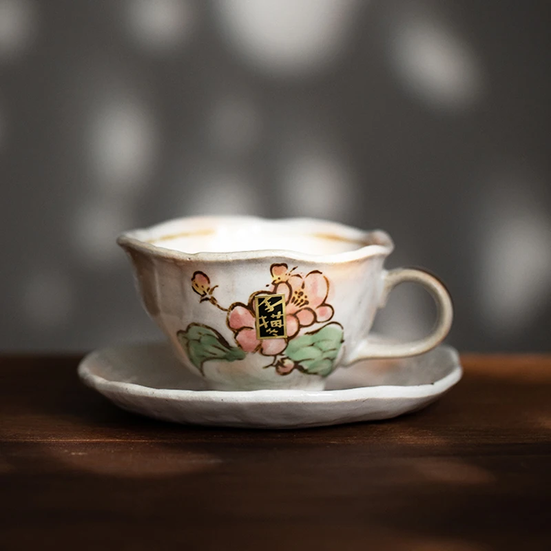 

Японская винтажная оригинальная кружка для завтрака, набор кофейных чашек, роскошная фарфоровая красивая кружка для кофе, эспрессо, кружка, посуда для напитков
