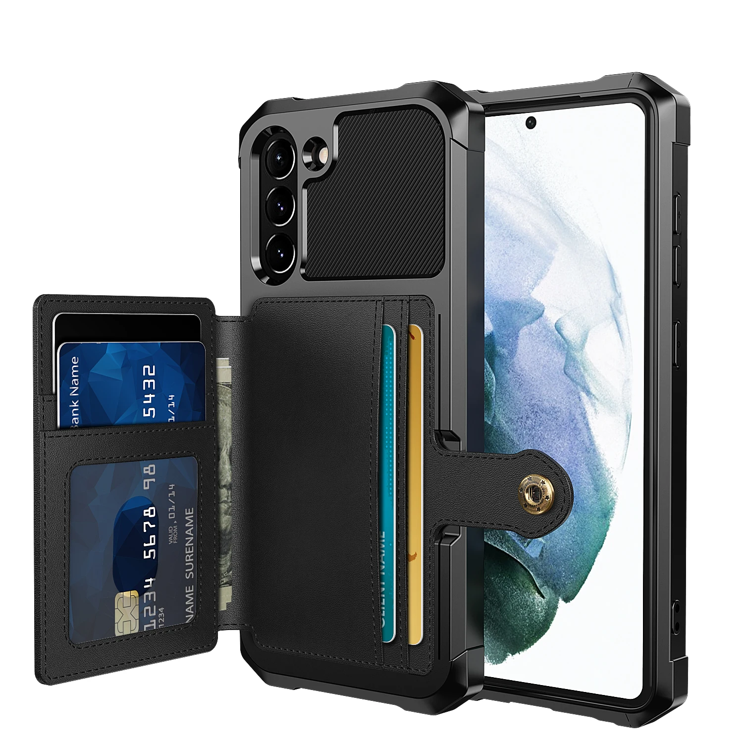 

Card Pocket Phone Case for Galaxy S22 Ultra S21FE S20 Plus Note 20 10 A72 A52 A12 A73 A53 A33 A13 Coque Leather Wallet Cover