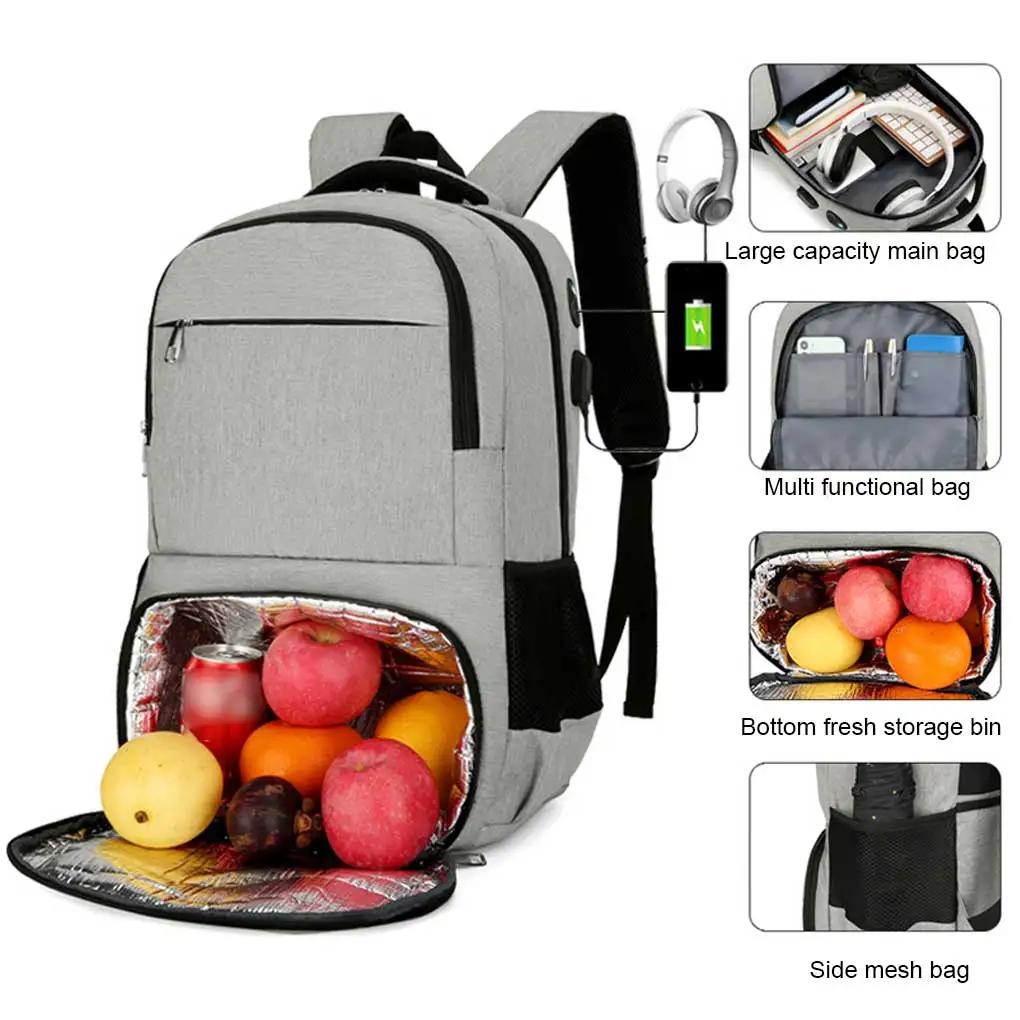 

Picnic Backpack Outdoor Rucksack Compartments Carrying Pack Casual Shopping Oxford Cloth Insulated Shoulder Bag