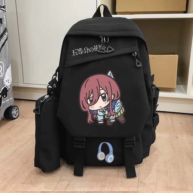 Фото Рюкзак Quintessential Quintuplets Nakano Miku Nino Ichika Itsuki Yotsuba с мультяшным принтом, студенческая школьная сумка большой вместимости №1