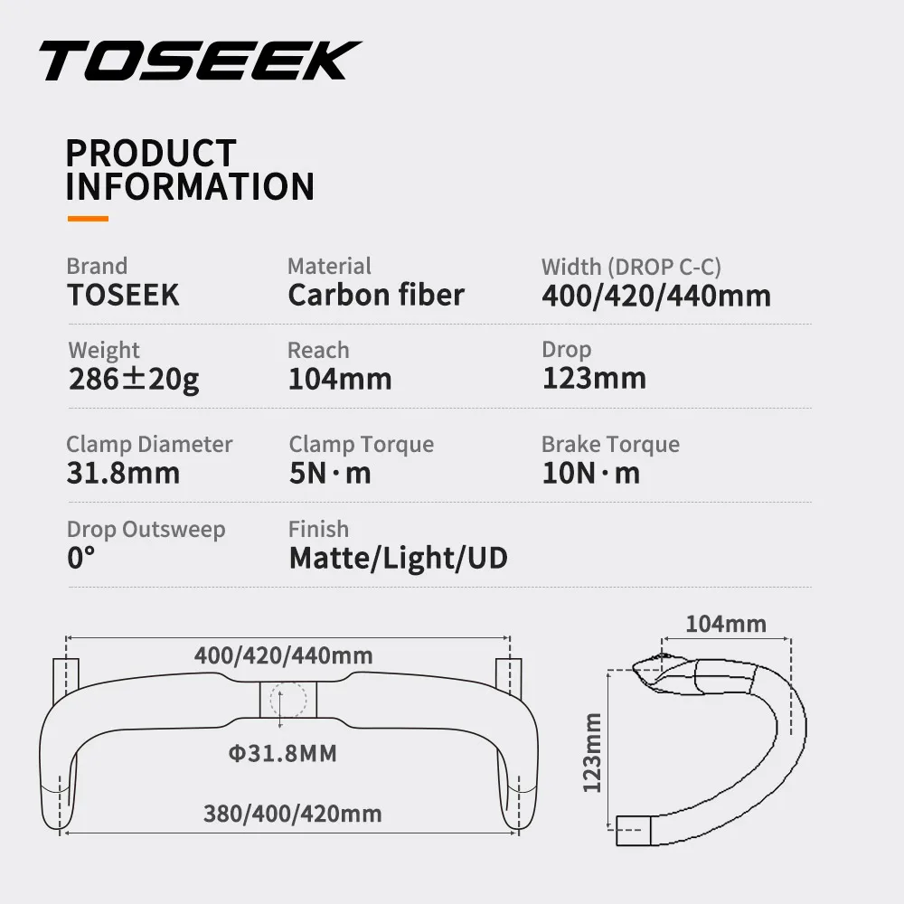 Bicycle Road Handlebar 31.8*400/420/440MM UD Carbon Fiber Bike Handle Bar Internal Routing Parts Red Black Green | Спорт и