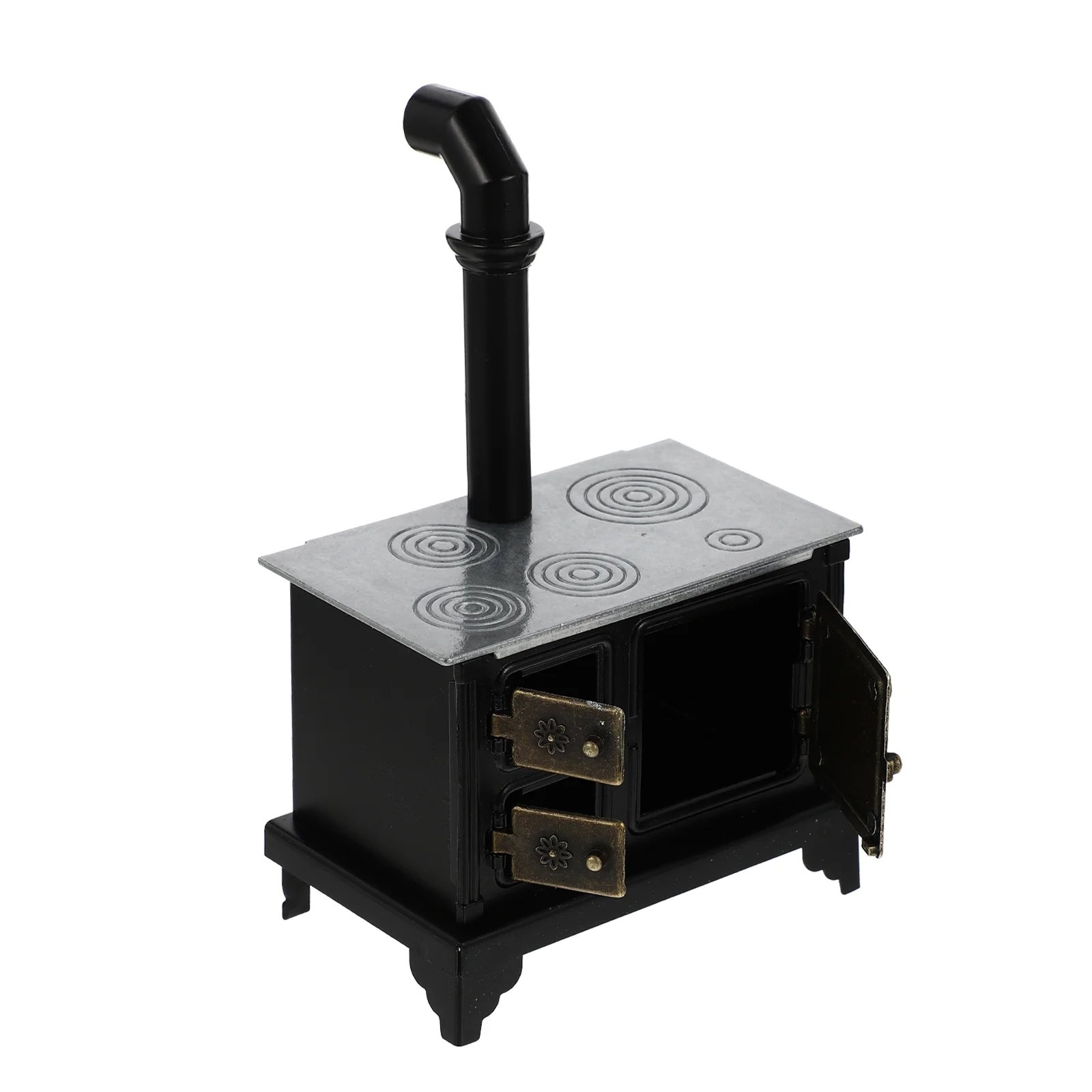 

Mini Iron Stove Cooking House Ornaments Miniature Bench Adorable Scene Layout Furniture Model
