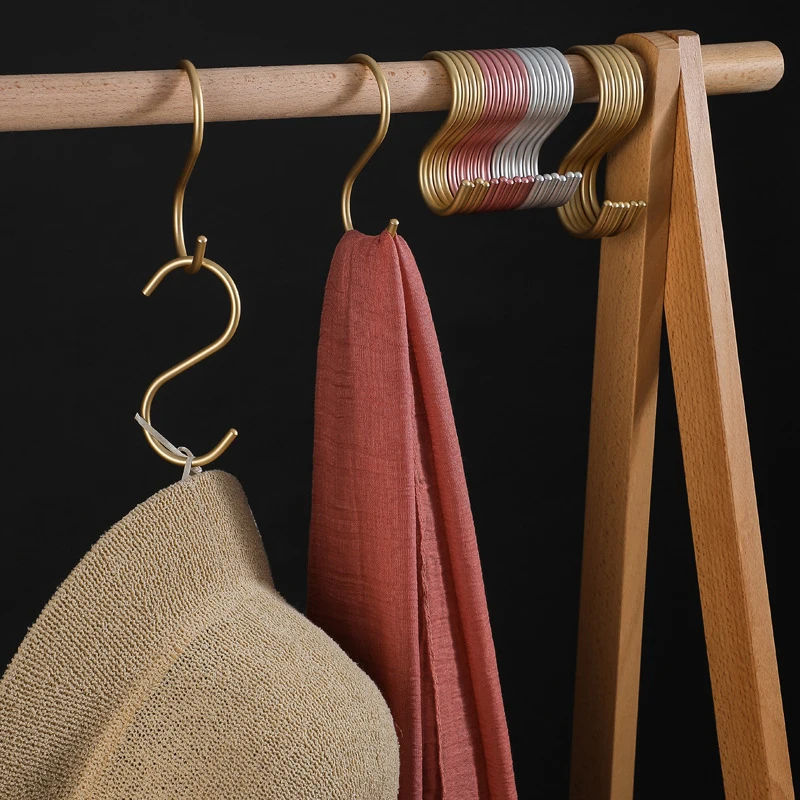 

Aluminium Alloy S Shape Hooks Practical Kitchen Railing Hanger Hook Clasp Holder Hooks For Hanging Clothes Handbag Hooks