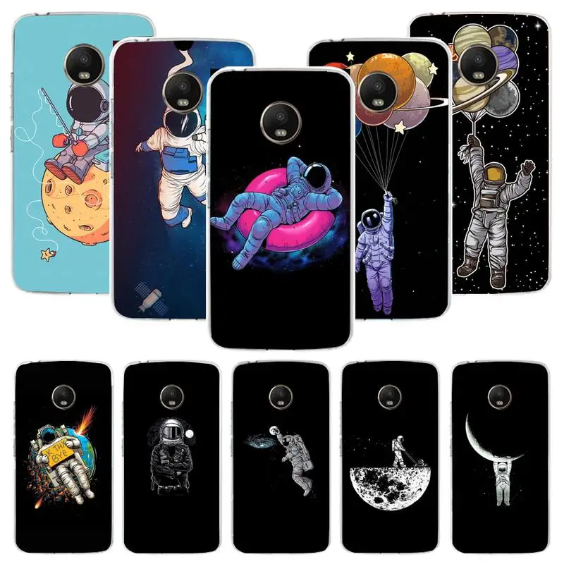 

Cute Astronaut Cartoon Phone Case For Samsung S20 S21 Note20 A71 A30s A52 Plus Ultra lite Transparent Nax Fundas Cover