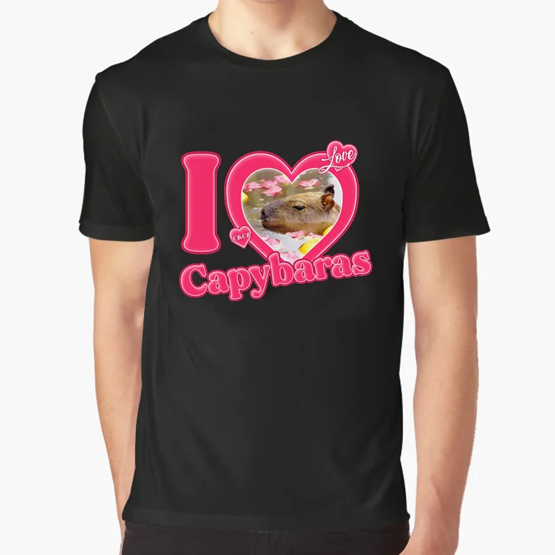 

Капибара хлопковые высококачественные футболки европейского размера комикс забавная уличная одежда мужская футболка Японская унисекс Од...