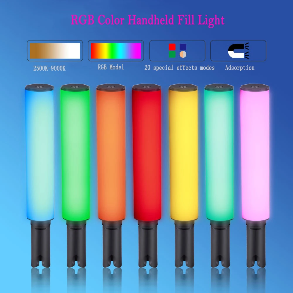 

Portable Led Stick Photography Light Handheld RGB Light Tube Stick Video Soft Light LED Flash Light Stick Photographic Lighting