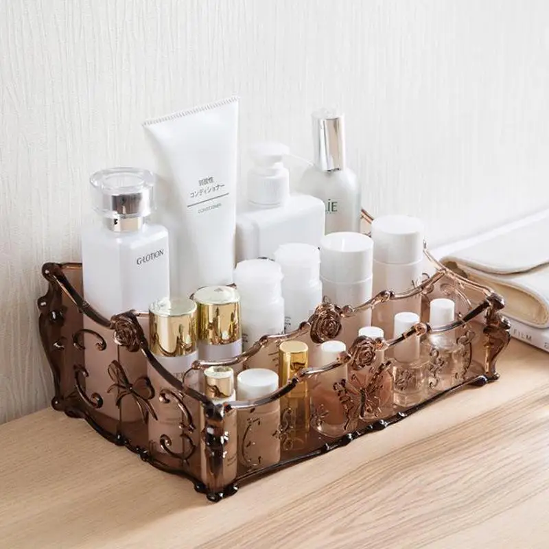 

Plastic Makeup Organizer Desktop Storage Box Living Room Remote Control Container Cosmetics Case