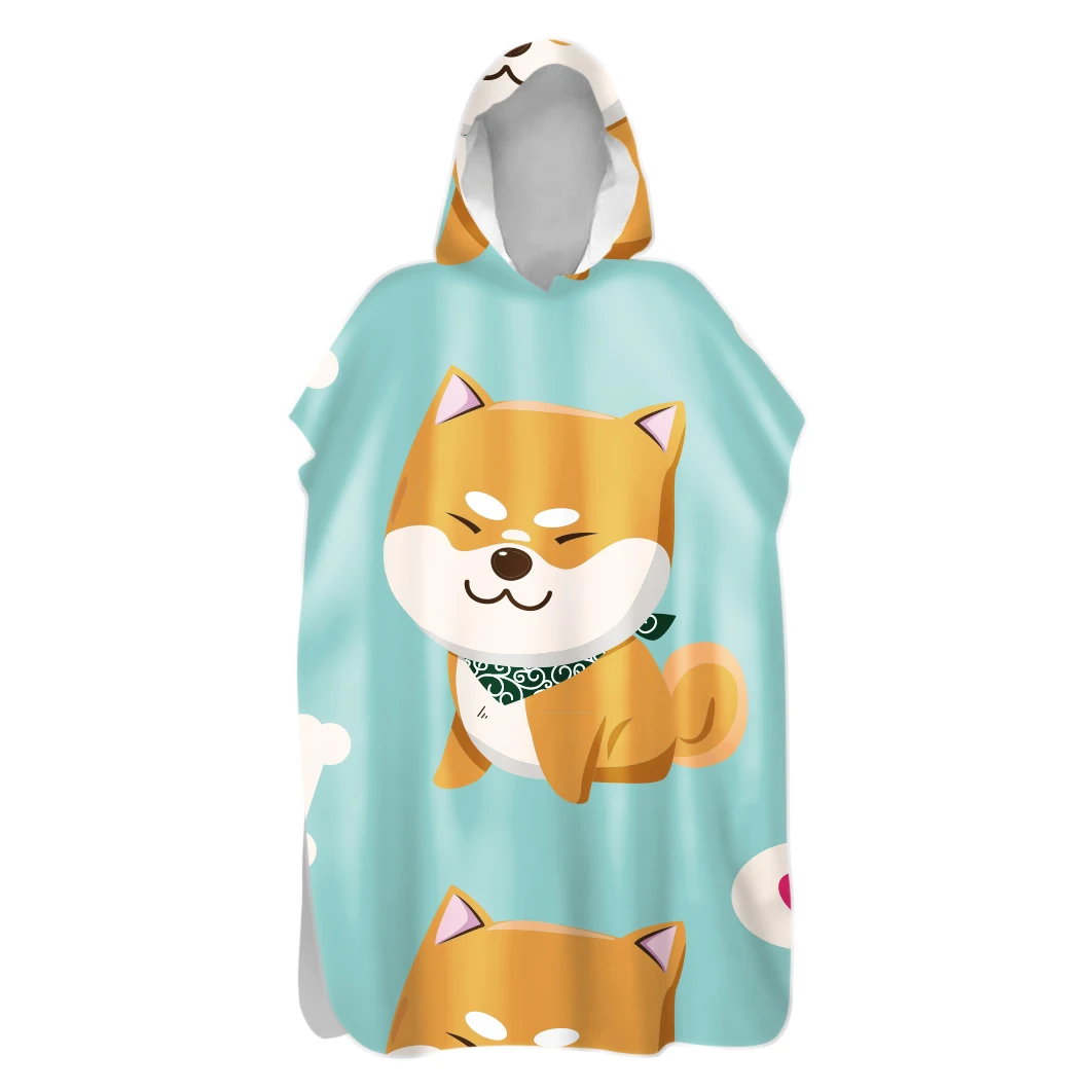 

Dalmatians Corgi Dog Sand Free Hooded Poncho Towel Spa Sauna Swim Beach Changing Robe Holiday Birthday Gift Drop Shipping