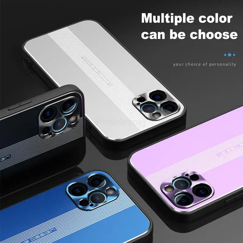 Luxury Drawing Metal Frame Phone Case For iPhone 11 12 13 Mini Pro Max XS XR X SE 2020 7 8 Plus Lens Protection Car Magnet Cover |