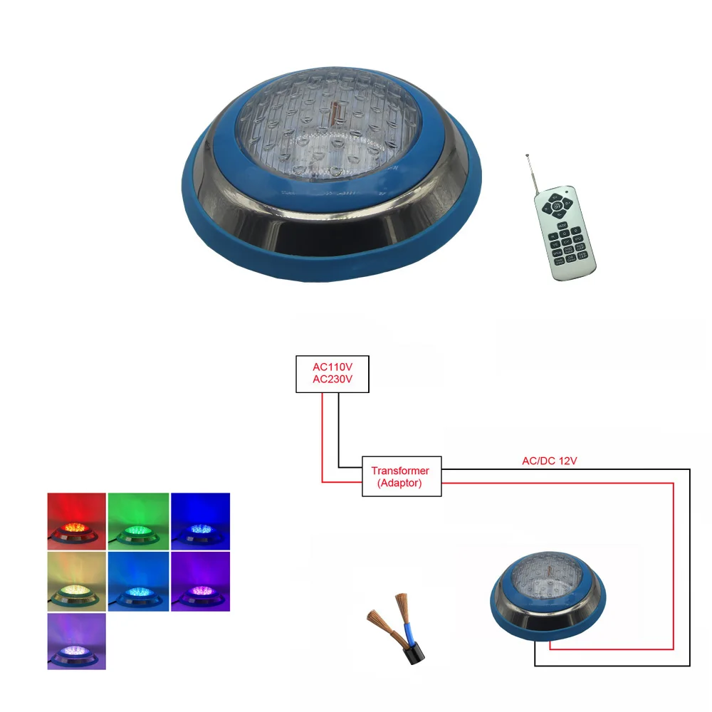 Подводный светодиодный прожектор HKGOLDTURE RGB 12В подводный мир