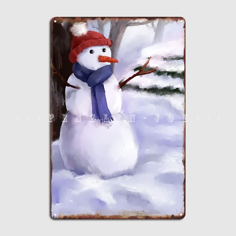 

Зимний Рождественский постер с изображением снеговика, металлический плакат, клубный бар, плакаты, печатный оловянный плакат для паба
