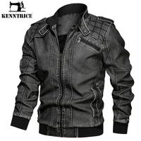 kenntrice man leather coat biker cold motorcyclist jackets plush for mens pu male waterproof coats fleece racing winter