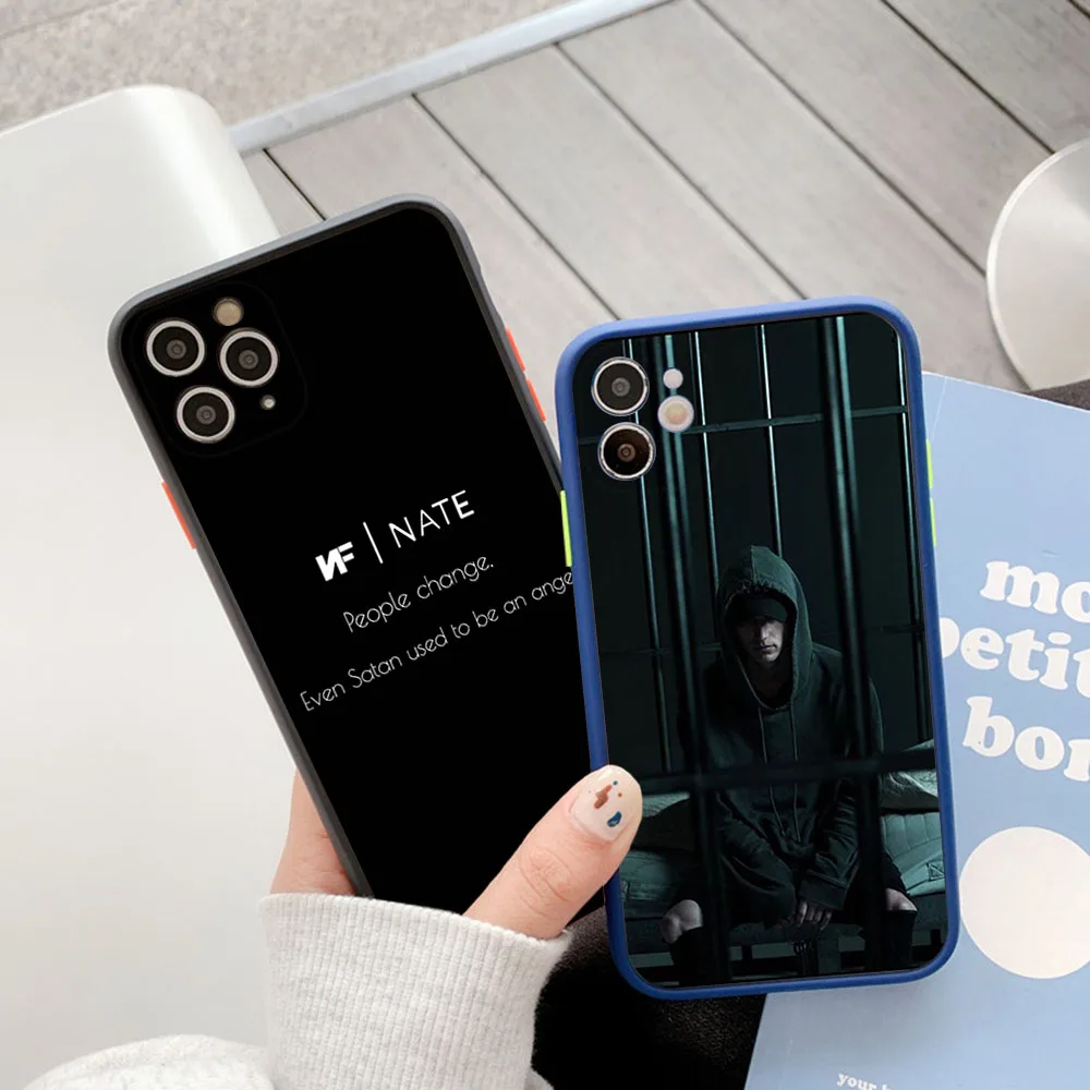 Чехол для телефона iphone 16 Plus 15 14 13 12 11 Pro Max 8 7 XS XR X SE NF Rapper Frosted Translucent Black Защитный