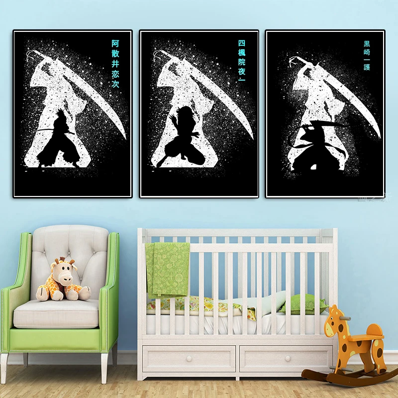 Поп аниме фигурка отбеливатель постеры 80-х Vaporwave kenpachi Gotei манга украшение на