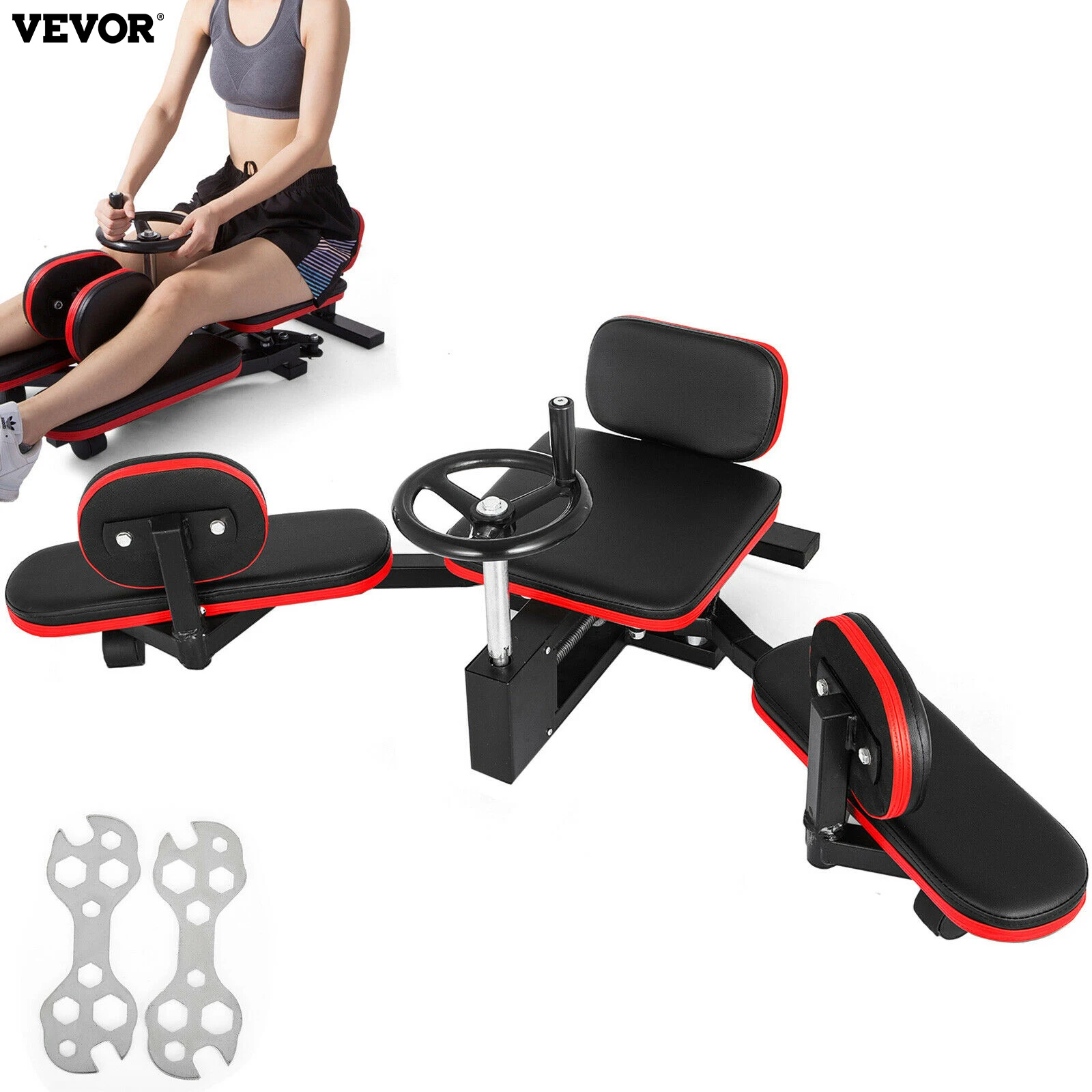 

VEVOR Free Shipping Fitness Leg Thigh Stretcher Stretching Machine Gym Training Casters PU Leather Body Building Leg Stretching
