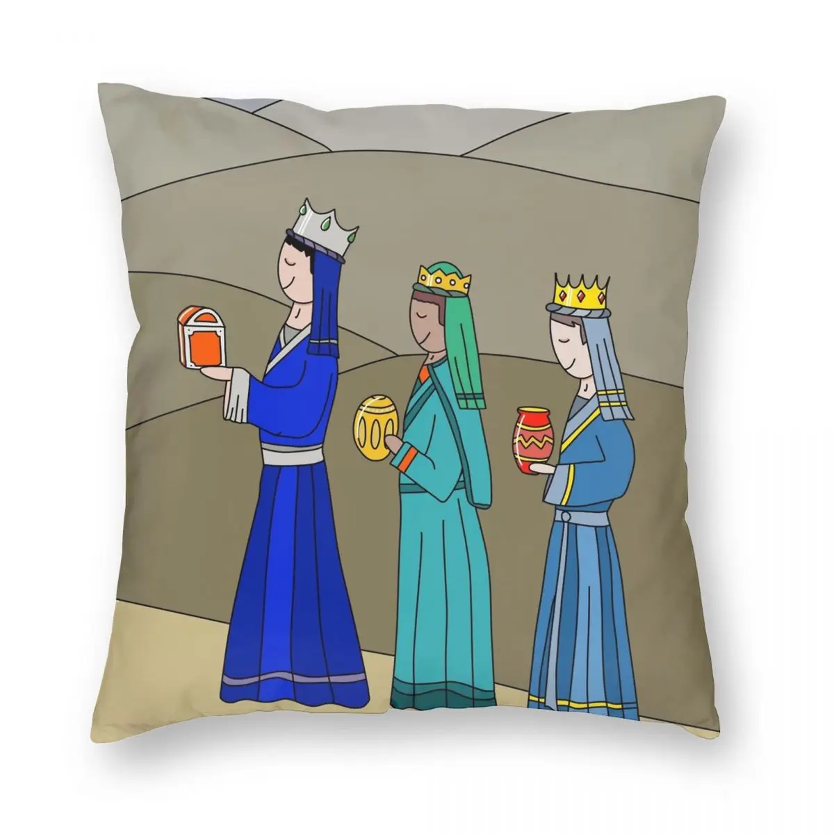 Квадратная наволочка для автомобиля Día de los Reyes mageun Полиэстеровая льняная