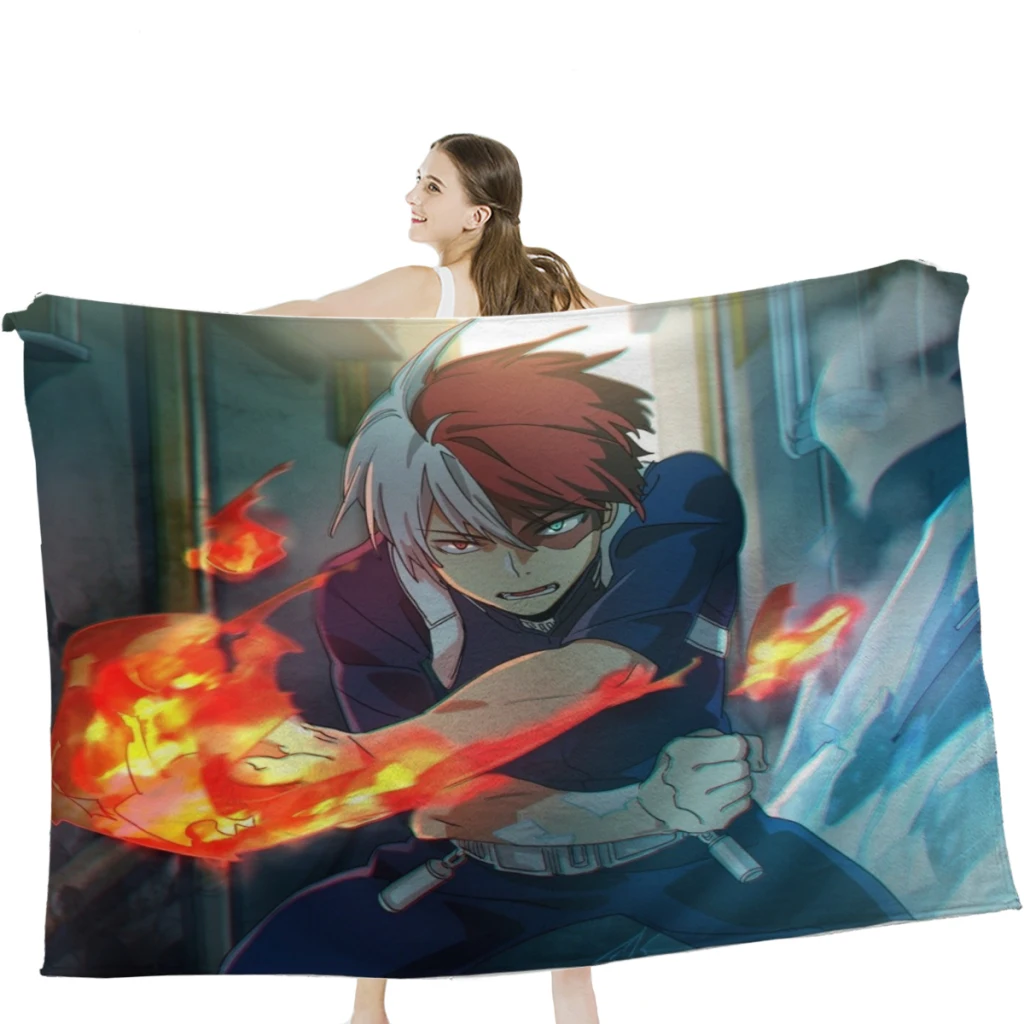 

Мягкое Фланелевое флисовое теплое одеяло Boku no Hero Академия Todoroki, кровать для кемпинга, путешествий