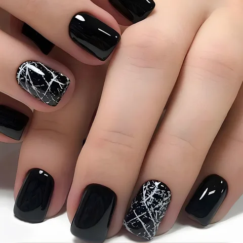 24 шт./коробка, Короткие квадратные накладные ногти