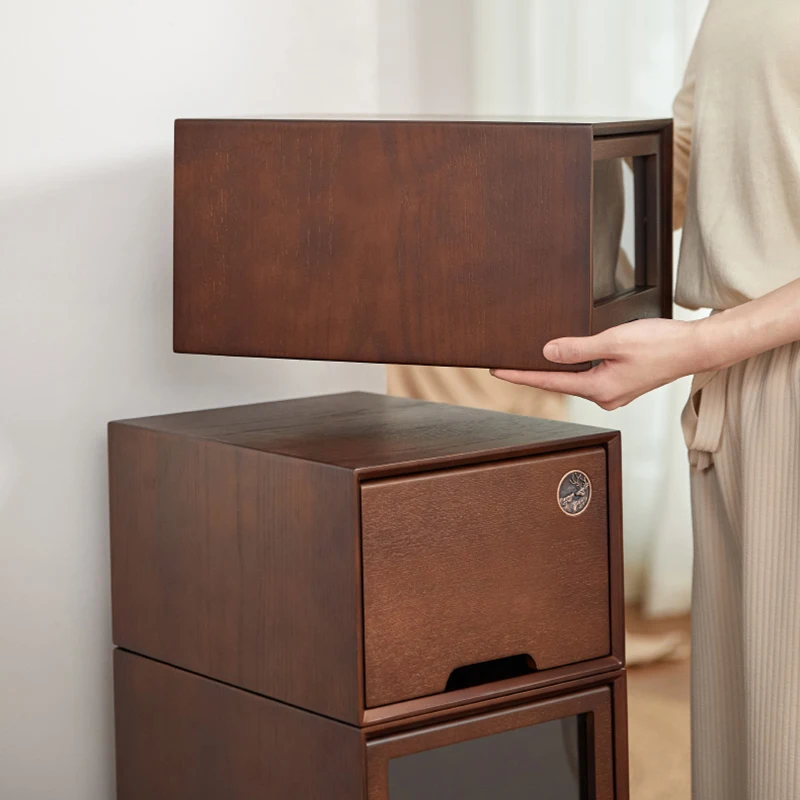 Solid Wood Shoe Cabinets Sock Box Home Living Room Furniture Dustproof Rack Luxury Drawer Type Storage Shoes Organizers |
