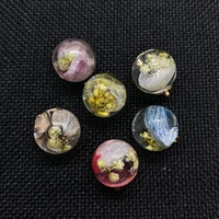 5pcspack of glass ball pendant glass jar dried flower jewelry small pendant fashion diy handmade necklace earring accessories