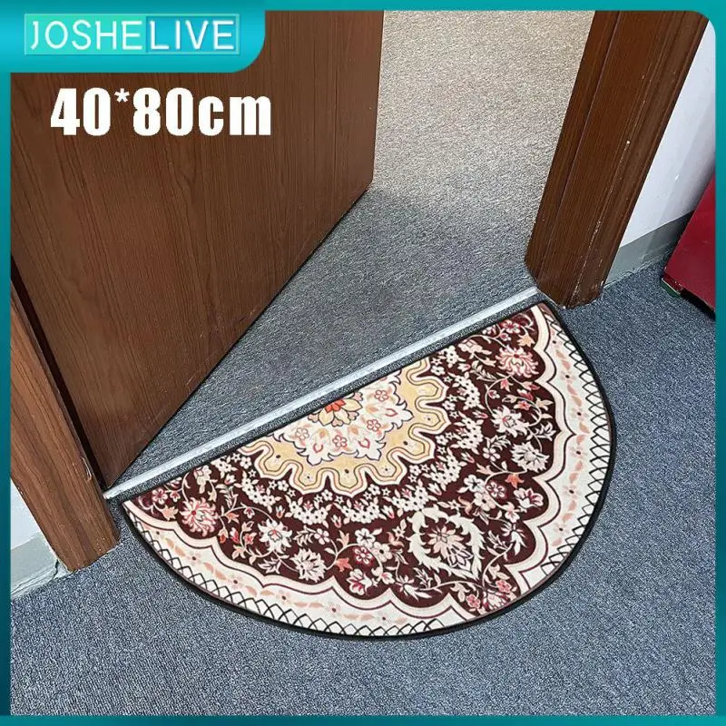 

Simple Modern Style Absorbent Floor Carpet Flower Semicircle Kitchen Carpet Bathroom Anti-slip Rug Non-slip Carpet Home Supply