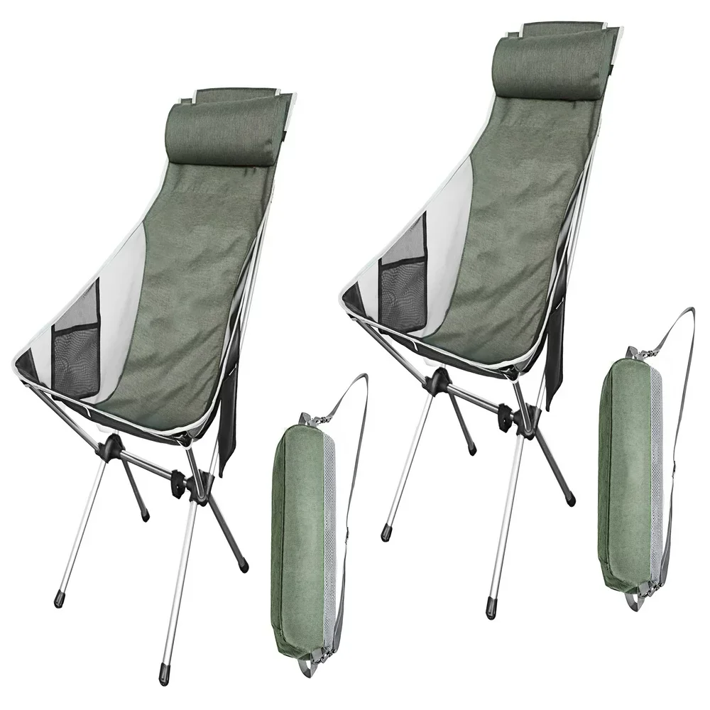 

NiceC Ultralight High Back Folding Camping Chair, with Headrest, Outdoor, Backpacking Compact & Heavy Duty Outdoor, Camping, BBQ