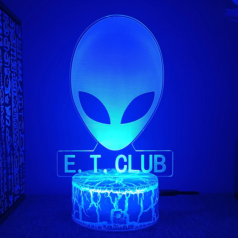 Alienware E.T.Club 3d Led Night Lights For Bedroom Manga Desk Lava Lamp Children's Room Decor Kids Birthday Gift