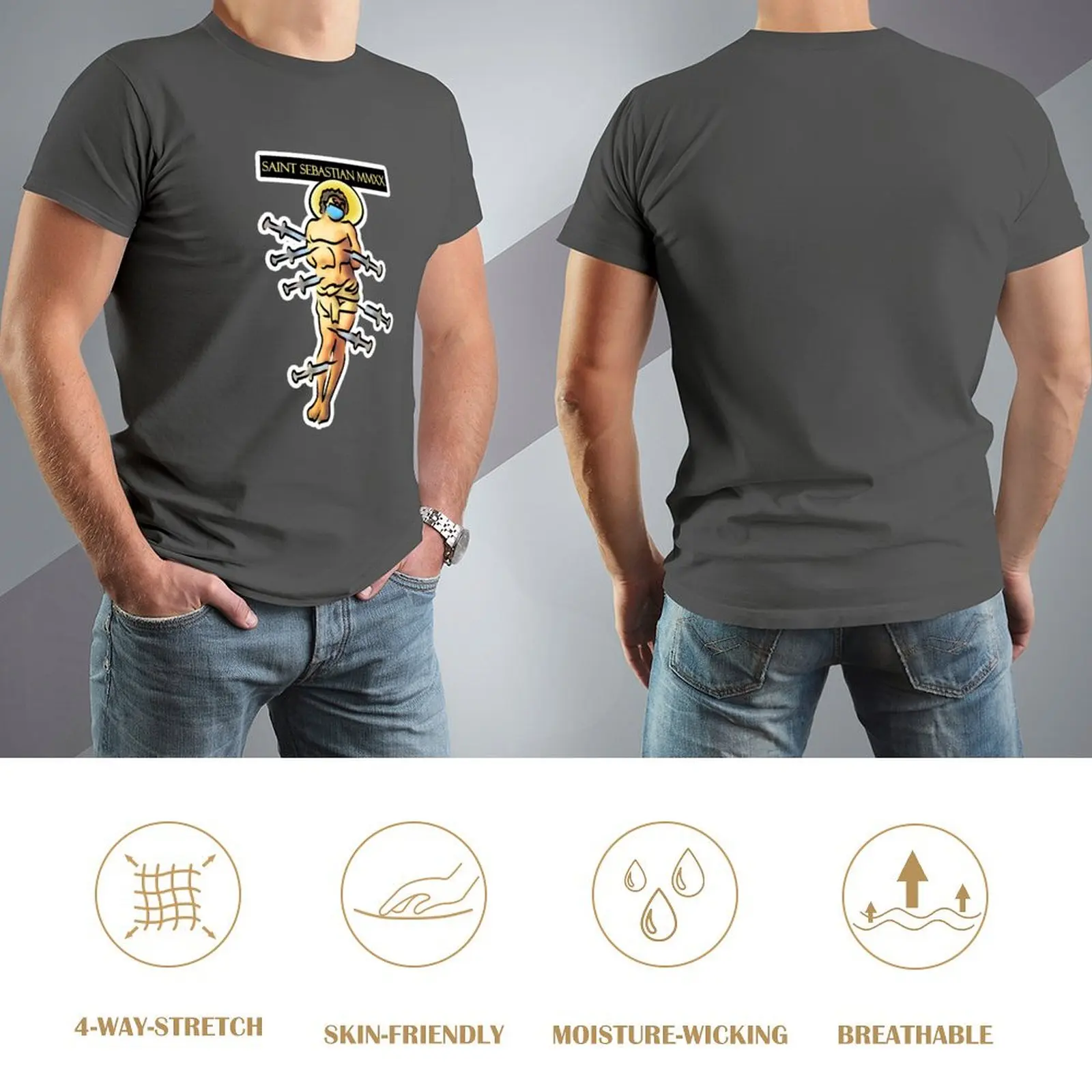 Футболка Saint Sebastian MMXX с аниме роскошная мужская винтажная одежда большие футболки