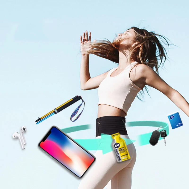 AONIJIE W8116 Woven Elastic Sports Waist Bag Running Belt with 250ml Soft Flask